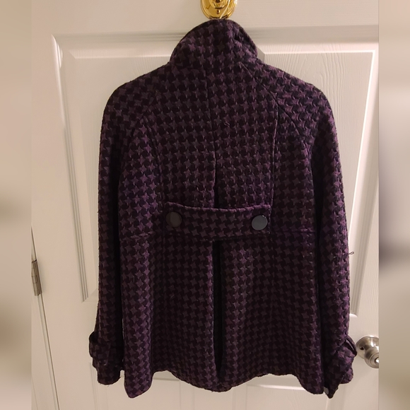 Steve Madden Purple and Black Checkered Coat Jacket Medium - Picture 6 of 6